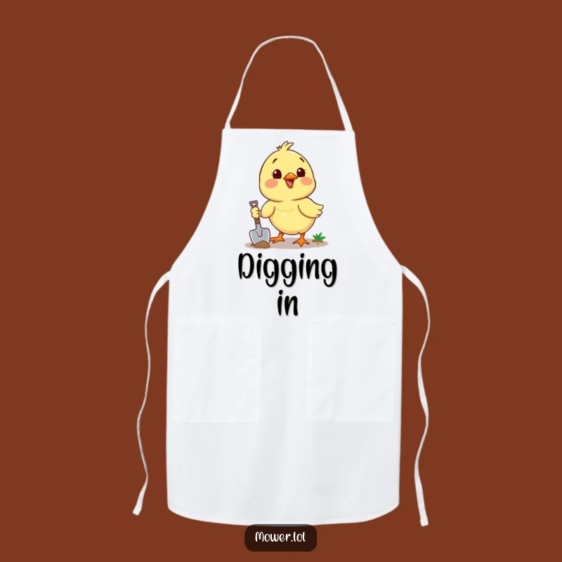 Funny Chick Digging Shovel Apron: Hilarious Kitchen Protector for Gardeners Gift!