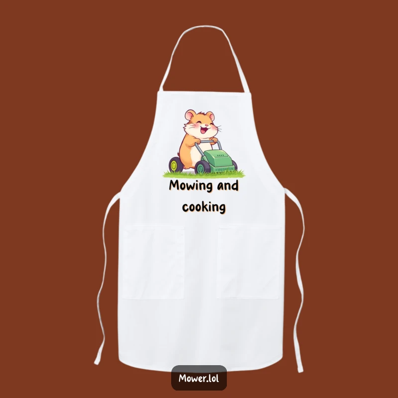 Funny Hamster Mower Apron: Giggling Gardener & Kitchen Humor