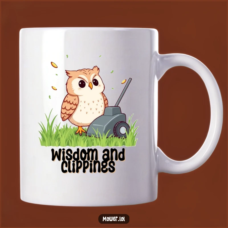 Funny Owl Mower Mug: Content Gardener & Hilarious Lawn Care Gift