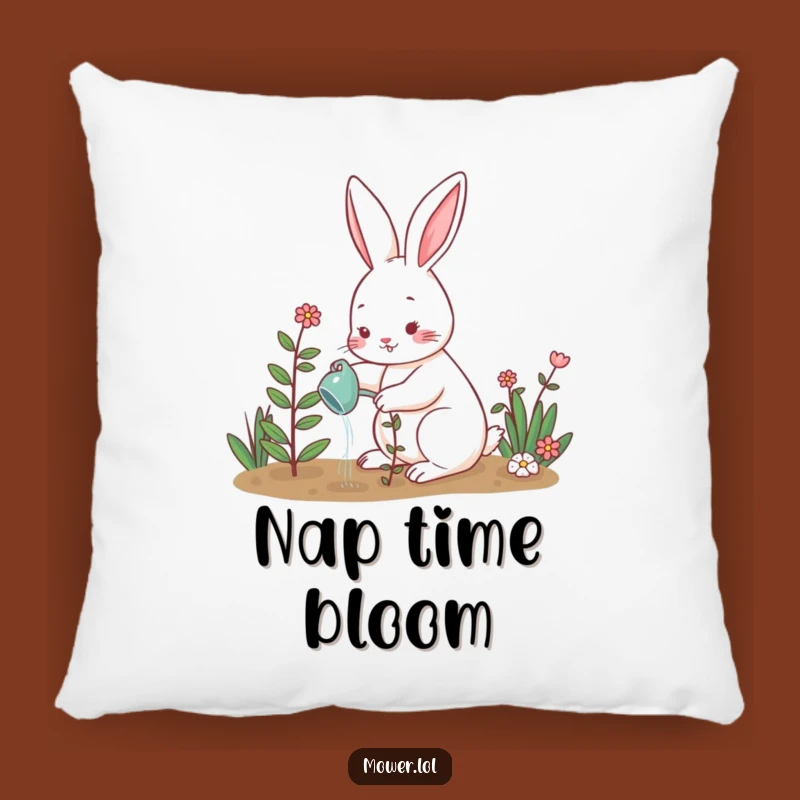 Funny Rabbit Watering Plant Pillow: Cozy Comfort with Garden Charm Gift!