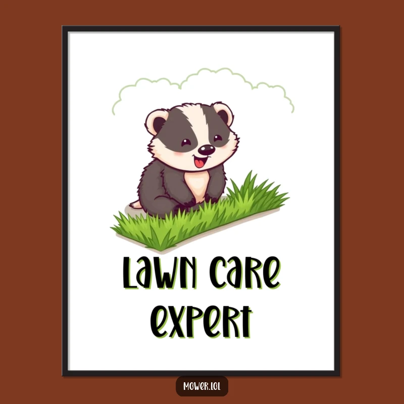 Funny Badger Lawn Admiration Poster: Hilarious Garden Art, Perfect Funny Gift