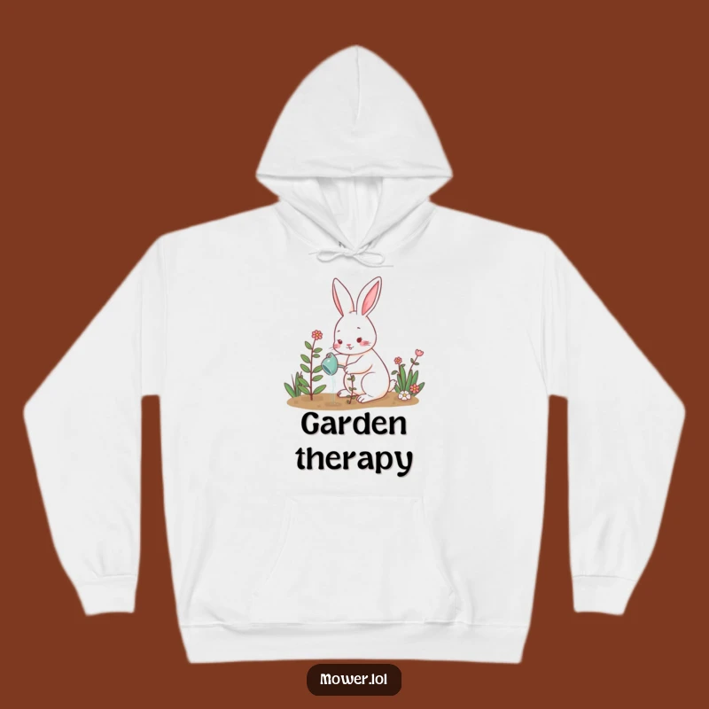 Cozy Funny Rabbit Watering Plant Hoodie: Warm and Charming Garden Gift!