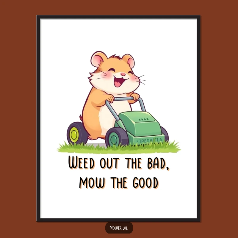 Free Printable Hamster Mower Wall Art: Silly & Funny Downloadable Decor