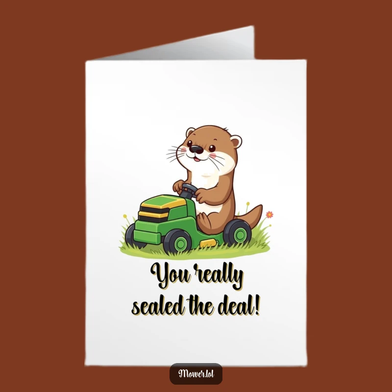 Free Printable Otter Mower Congrats Card: Playful & Funny Downloadable Gift
