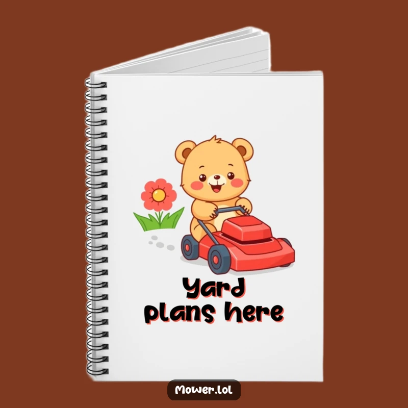 Funny Bear Cub Lawn Mower Notebook: Hilarious Journal for Ideas and Laughs Gift!
