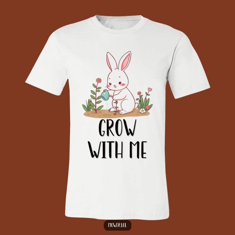 Funny Rabbit Watering Plant T-Shirt: Adorable and Hilarious Garden Tee Gift!