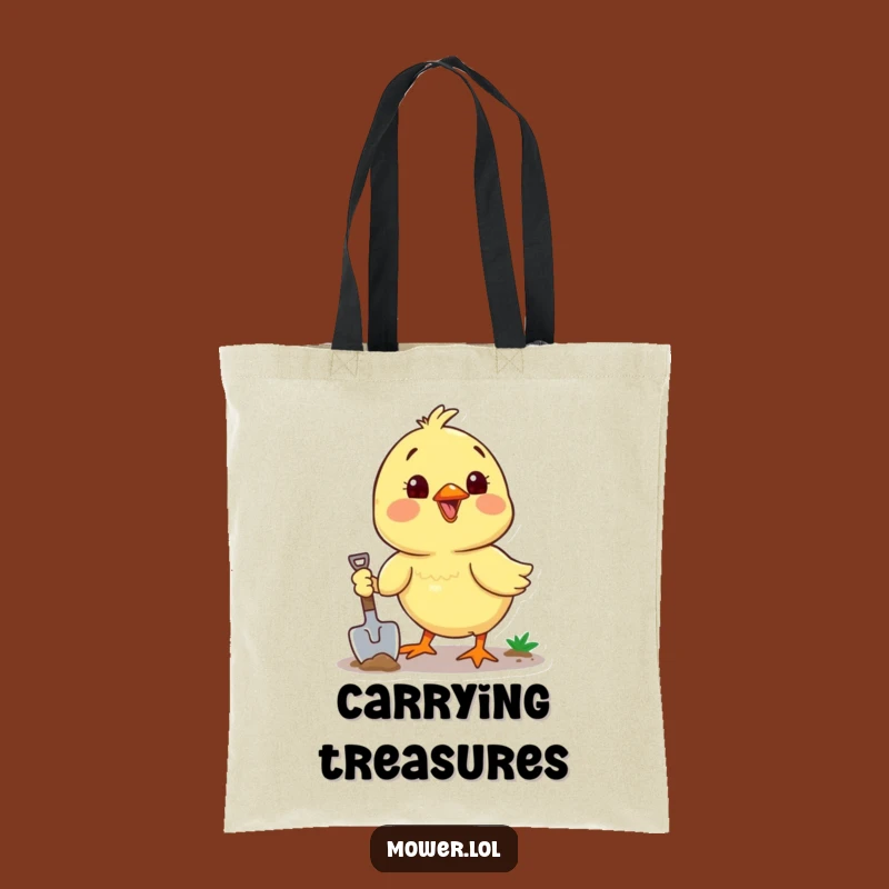 Funny Chick Digging Shovel Tote Bag: Stylish and Hilarious Garden Carry-All Gift!