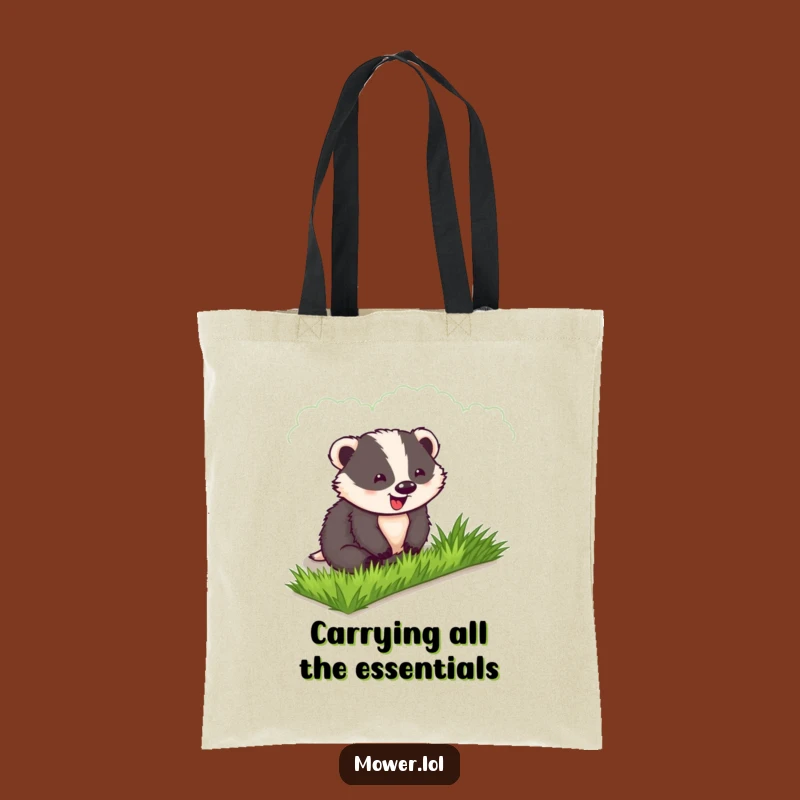 Funny Badger Lawn Master Tote Bag: Hilarious Gardener Accessory, Great Funny Gift